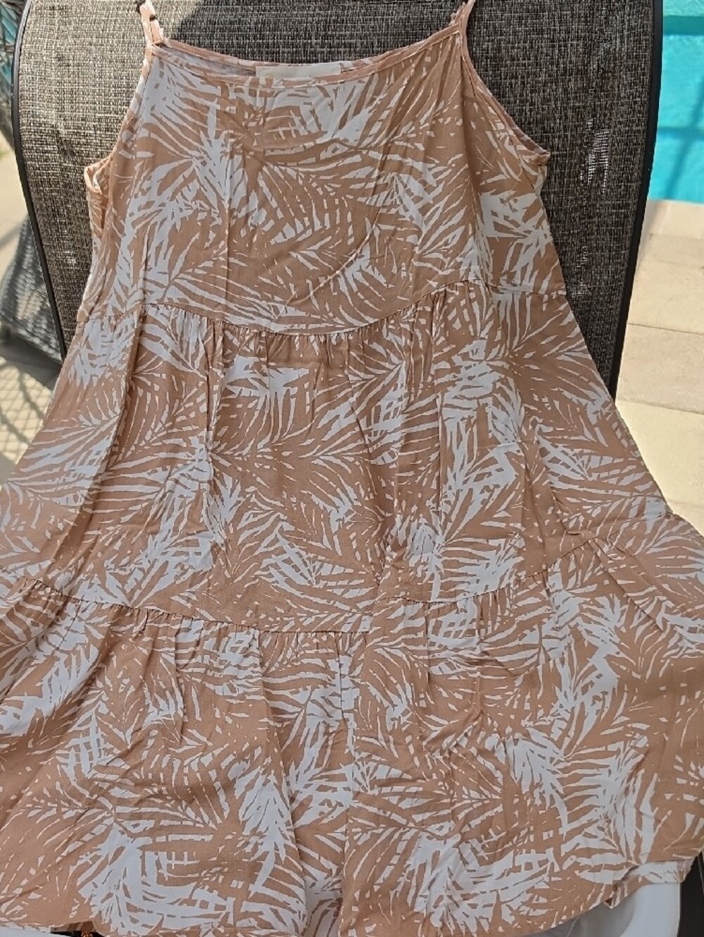 OCEAN DRIVE Palm-Print Slip Dress